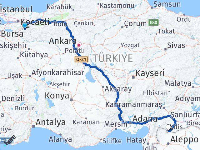 Sakarya Geyve Kilis Arası Kaç Km - Yol Haritası