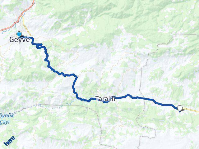 Sakarya Geyve Memeceler Göynük Bolu Arası Kaç Km - Yol Haritası