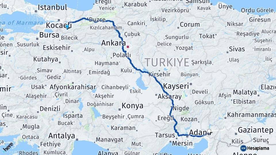 Sakarya Geyve Osmaniye Arası Kaç Km - Yol Haritası