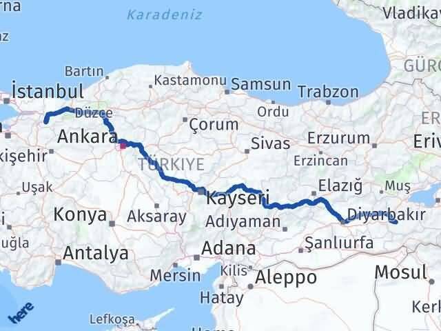 Sakarya Geyve Siirt Arası Kaç Km - Yol Haritası