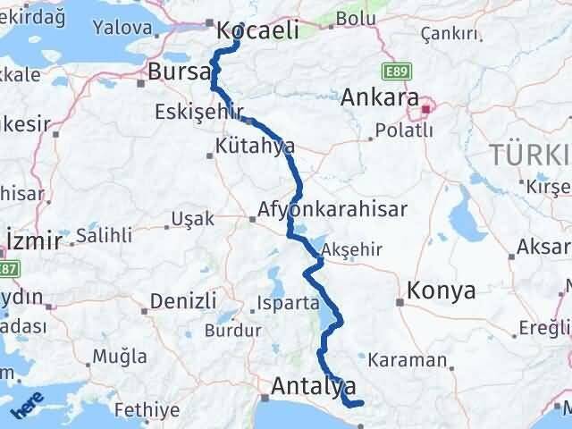 Sakarya Gündoğmuş Antalya Arası Kaç Km - Yol Haritası