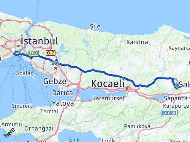Sakarya Haliç Üniversitesi Arası Kaç Km - Yol Haritası
