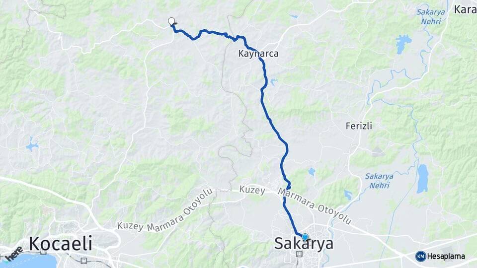 Sakarya Kandıra Kocaeli Arası Kaç Km - Yol Haritası