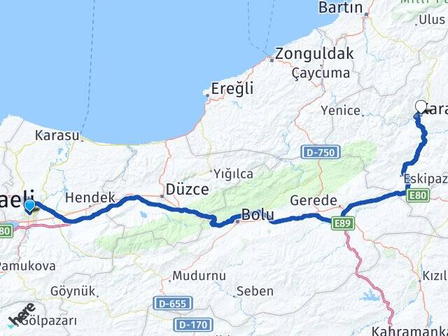 Sakarya Karabük Üniversitesi Arası Kaç Km - Yol Haritası