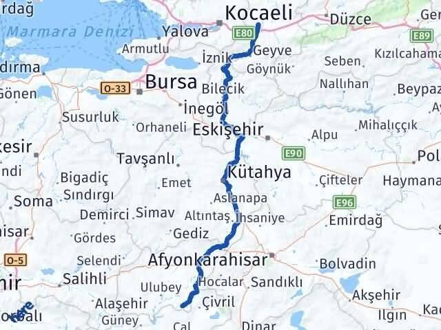 Sakarya Karahallı Uşak Arası Kaç Km - Yol Haritası