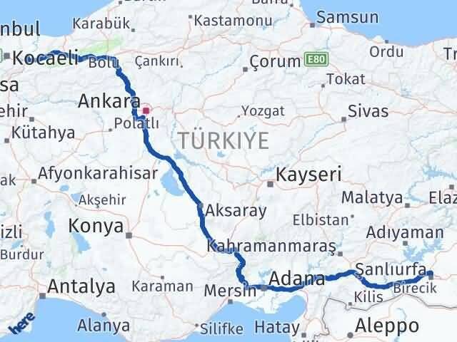 Sakarya Karaköprü Şanlıurfa Arası Kaç Km - Yol Haritası