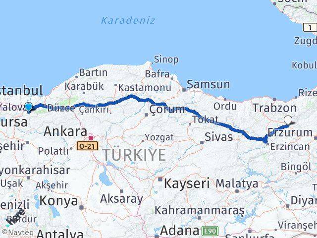 Sakarya Karapürçek Bayburt Arası Kaç Km - Yol Haritası