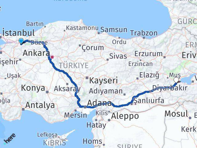 Sakarya Karapürçek Bitlis Arası Kaç Km - Yol Haritası