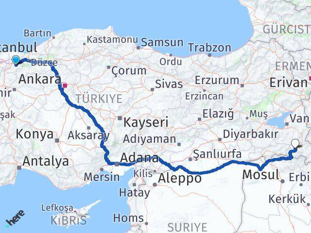 Sakarya Karapürçek Hakkari Arası Kaç Km - Yol Haritası