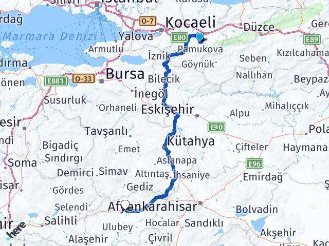 Sakarya Karapürçek Uşak Arası Kaç Km - Yol Haritası