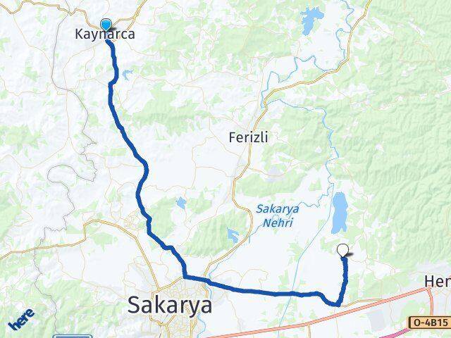 Sakarya Kaynarca Tuzak Hendek Arası Kaç Km - Yol Haritası