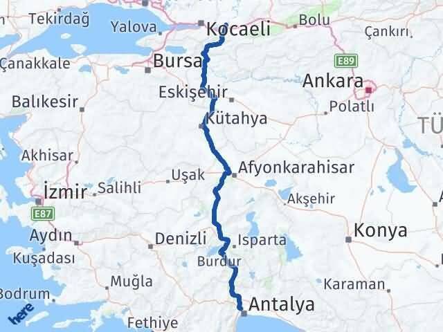 Sakarya Kepez Antalya Arası Kaç Km - Yol Haritası
