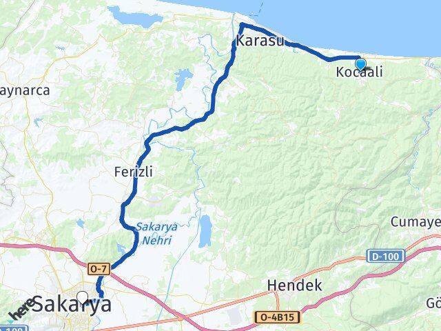 Sakarya Kocaali Adapazarı Arası Kaç Km - Yol Haritası