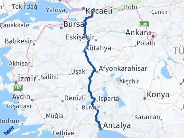 Sakarya Konyaaltı Antalya Arası Kaç Km - Yol Haritası