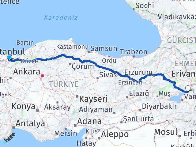 Sakarya Muradiye Van Arası Kaç Km - Yol Haritası