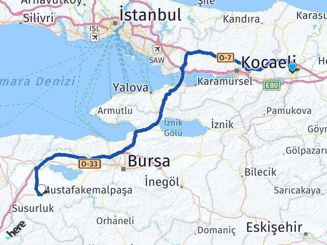 Sakarya Mustafakemalpaşa Bursa Arası Kaç Km - Yol Haritası
