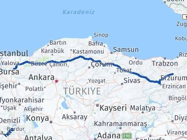 Sakarya Pamukova Bayburt Arası Kaç Km - Yol Haritası