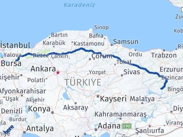 Sakarya Pamukova Tunceli Arası Kaç Km - Yol Haritası