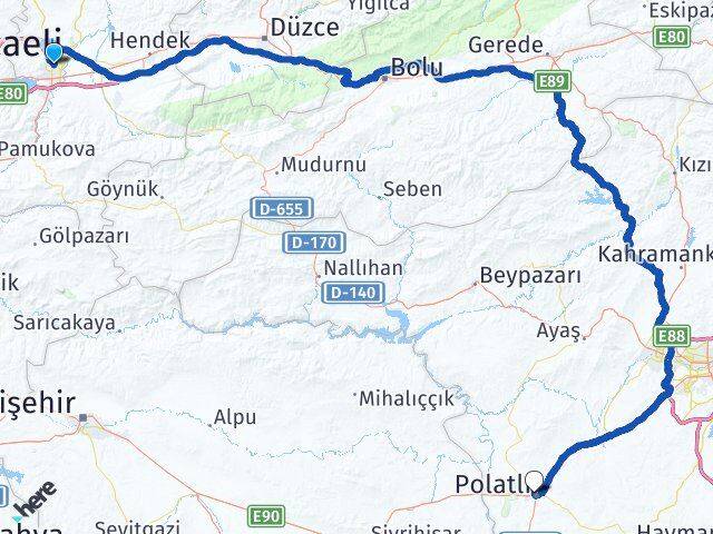Sakarya Polatlı Ankara Arası Kaç Km - Yol Haritası