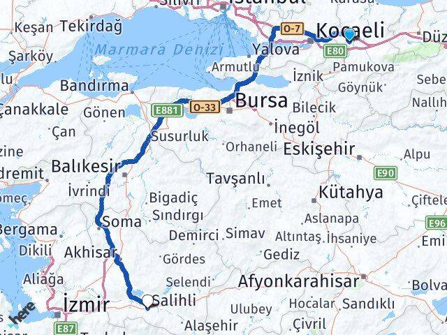 Sakarya Salihli Manisa Arası Kaç Km - Yol Haritası