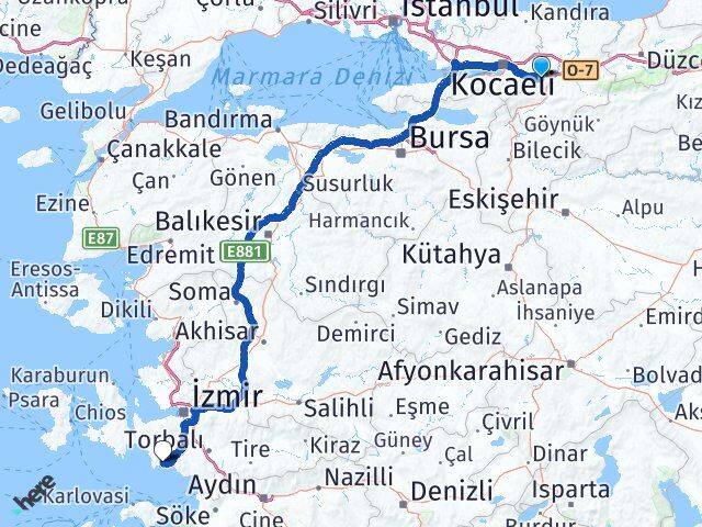 Sakarya Sapanca Bengiler Seferihisar İzmir Arası Kaç Km - Yol Haritası
