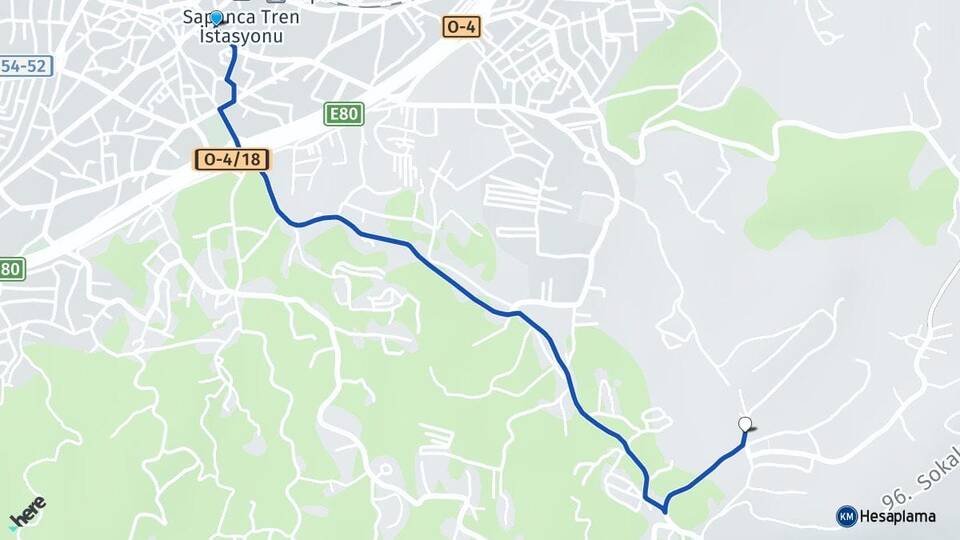 Sakarya Sapanca Hacımercan Sapanca Arası Kaç Km - Yol Haritası