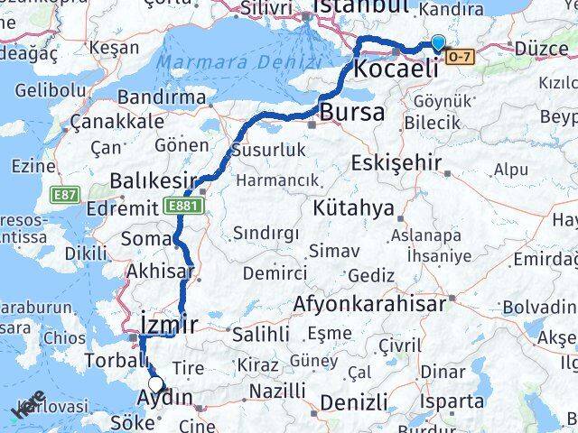 Sakarya Selçuk İzmir Arası Kaç Km - Yol Haritası