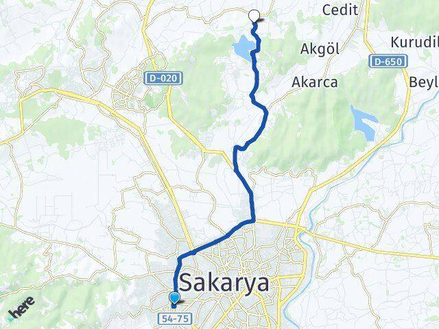 Sakarya Serdivan Çaltıcak Adapazarı Arası Kaç Km - Yol Haritası
