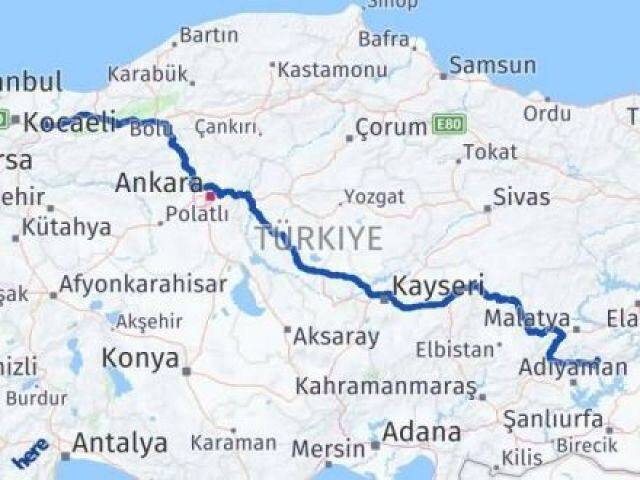 Sakarya Sincik Adıyaman Arası Kaç Km - Yol Haritası