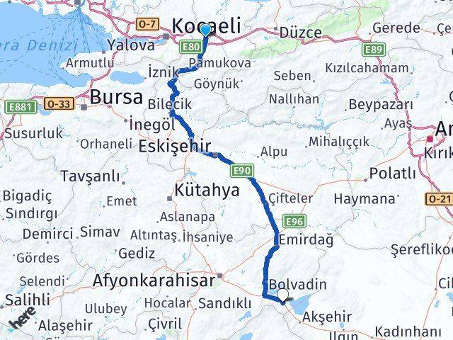 Sakarya Sultandağı Afyonkarahisar Arası Kaç Km - Yol Haritası