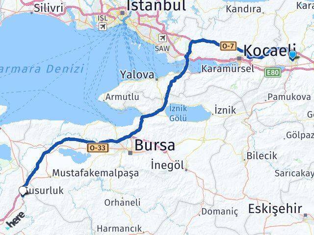 Sakarya Susurluk Balıkesir Arası Kaç Km - Yol Haritası