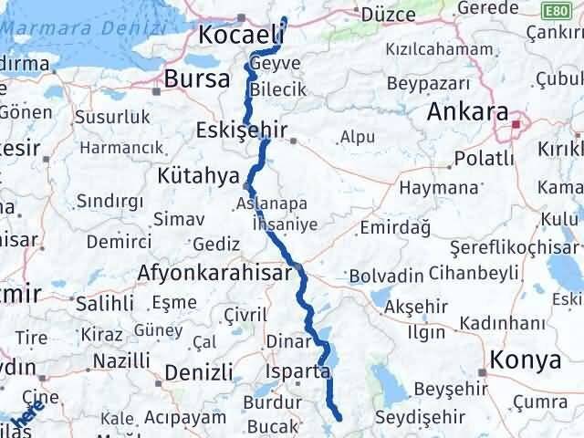 Sakarya Sütçüler Isparta Arası Kaç Km - Yol Haritası