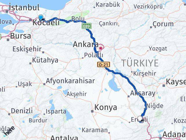 Sakarya Ulukışla Niğde Arası Kaç Km - Yol Haritası