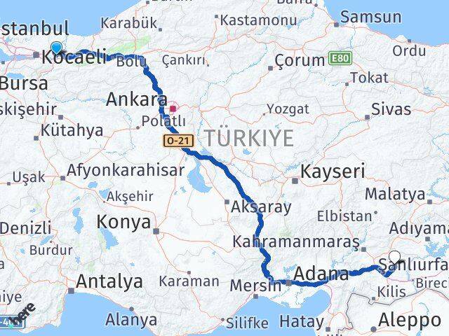 Sakarya Yavuzeli Gaziantep Arası Kaç Km - Yol Haritası