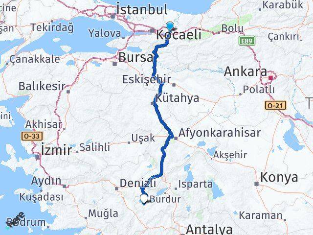 Sakarya Yeşilova Burdur Arası Kaç Km - Yol Haritası