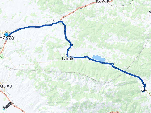 Samsun Havza Boraboy Taşova Amasya Arası Kaç Km - Yol Haritası