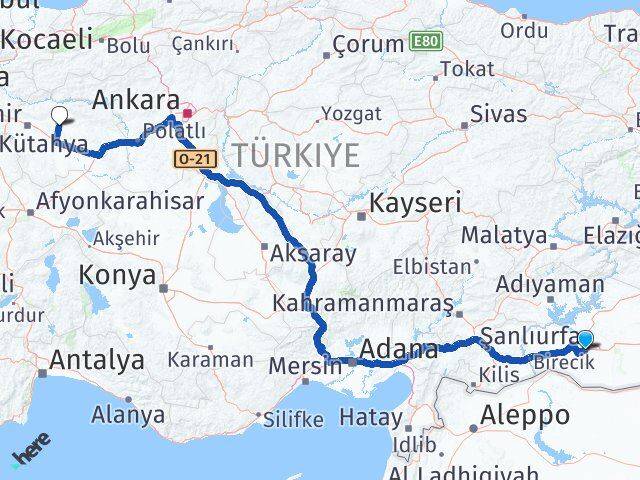 Şanlıurfa Alpu Eskişehir Arası Kaç Km - Yol Haritası