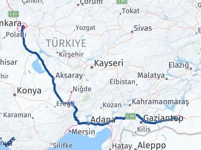 Şanlıurfa Altındağ Ankara Arası Kaç Km - Yol Haritası