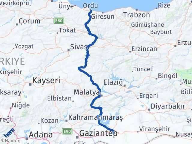 Şanlıurfa Altınordu Arası Kaç Km - Yol Haritası