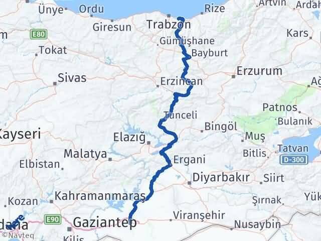 Şanlıurfa Arsin Trabzon Arası Kaç Km - Yol Haritası