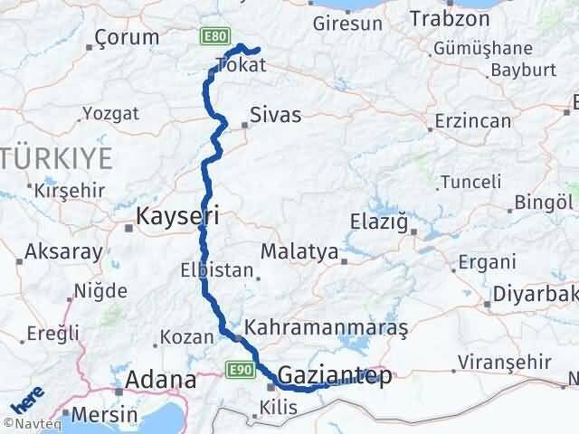 Şanlıurfa Başçiftlik Tokat Arası Kaç Km - Yol Haritası