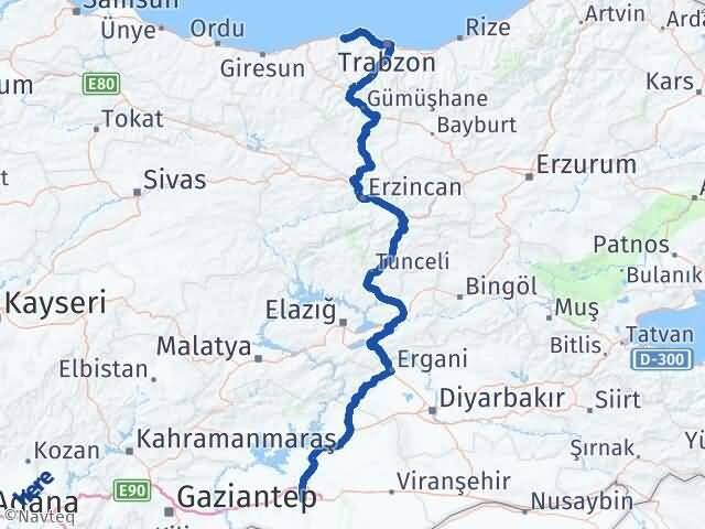 Şanlıurfa Beşikdüzü Trabzon Arası Kaç Km - Yol Haritası