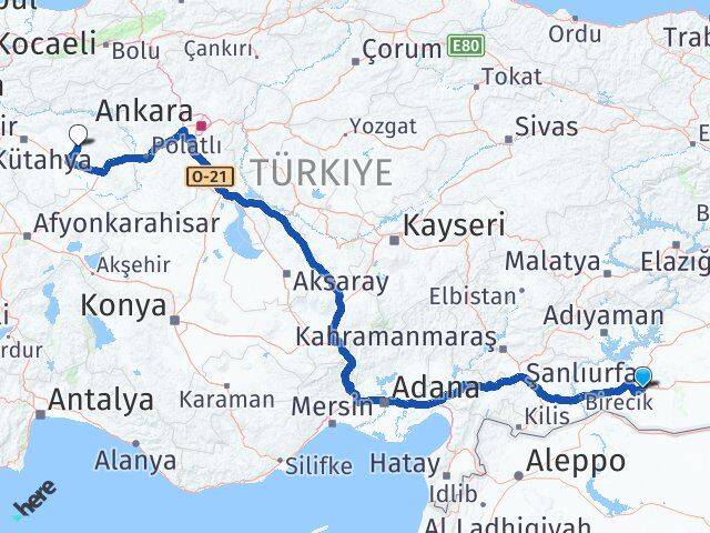 Şanlıurfa Beylikova Eskişehir Arası Kaç Km - Yol Haritası