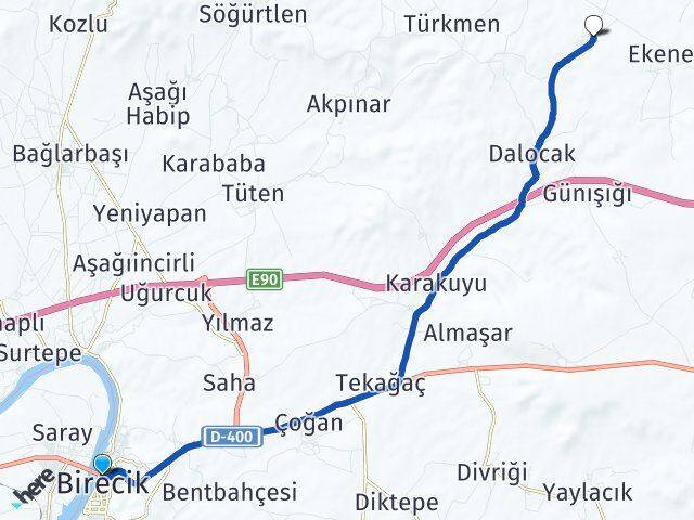 Şanlıurfa Birecik Meyanca Birecik Arası Kaç Km - Yol Haritası