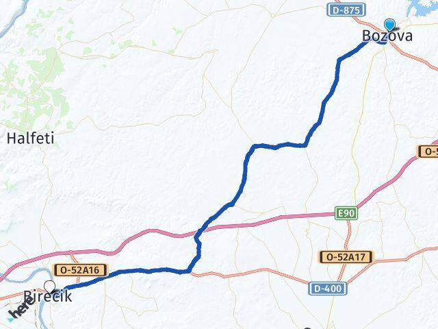 Şanlıurfa Bozova Birecik Arası Kaç Km - Yol Haritası