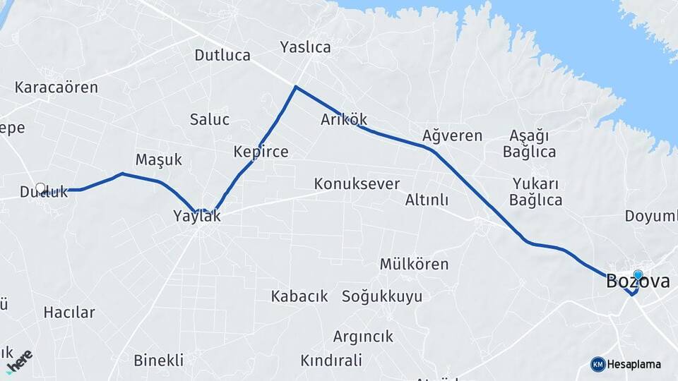 Şanlıurfa Bozova Dutluk Bozova Arası Kaç Km - Yol Haritası