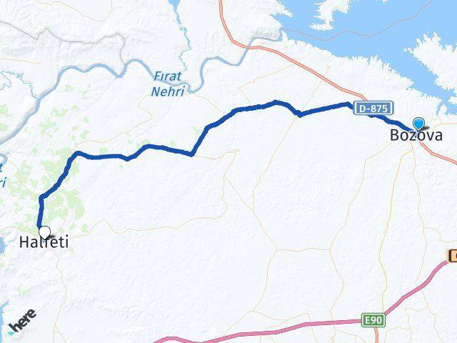 Şanlıurfa Bozova Halfeti Arası Kaç Km - Yol Haritası