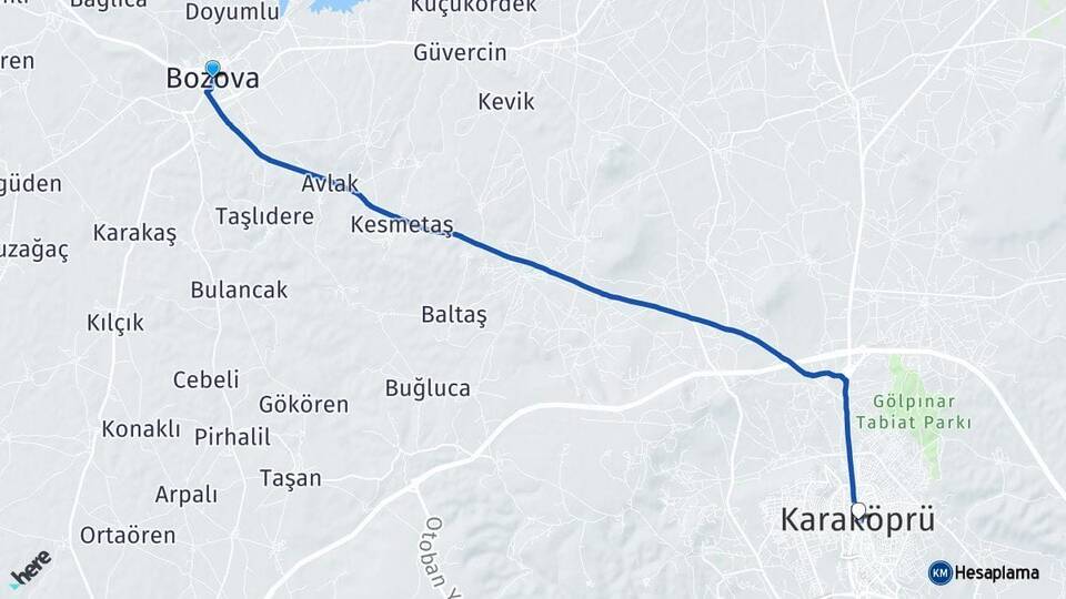 Şanlıurfa Bozova Karaköprü Arası Kaç Km - Yol Haritası