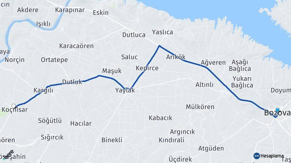 Şanlıurfa Bozova Koçhisar Bozova Arası Kaç Km - Yol Haritası