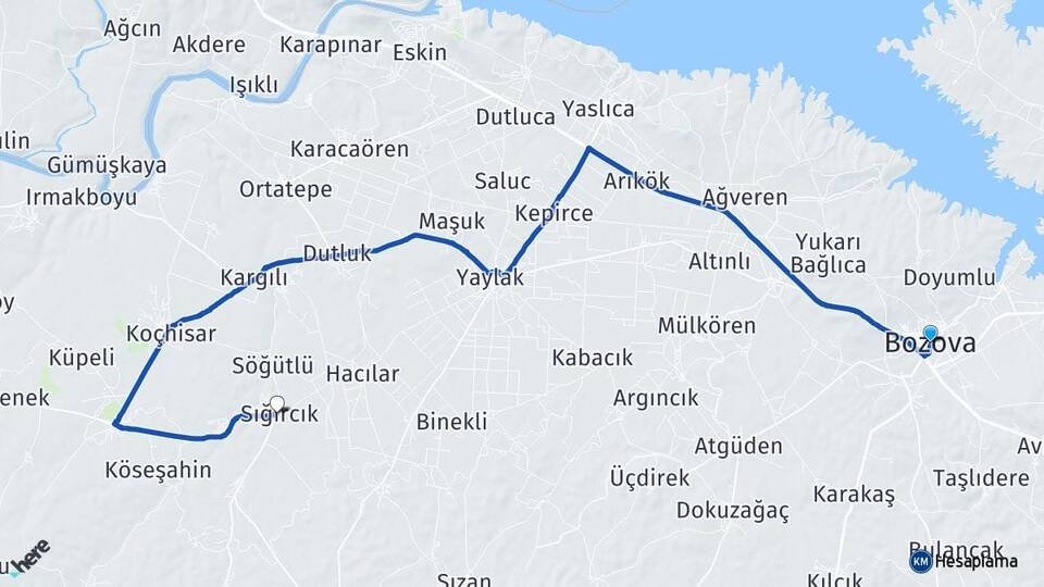 Şanlıurfa Bozova Sığırcık Bozova Arası Kaç Km - Yol Haritası